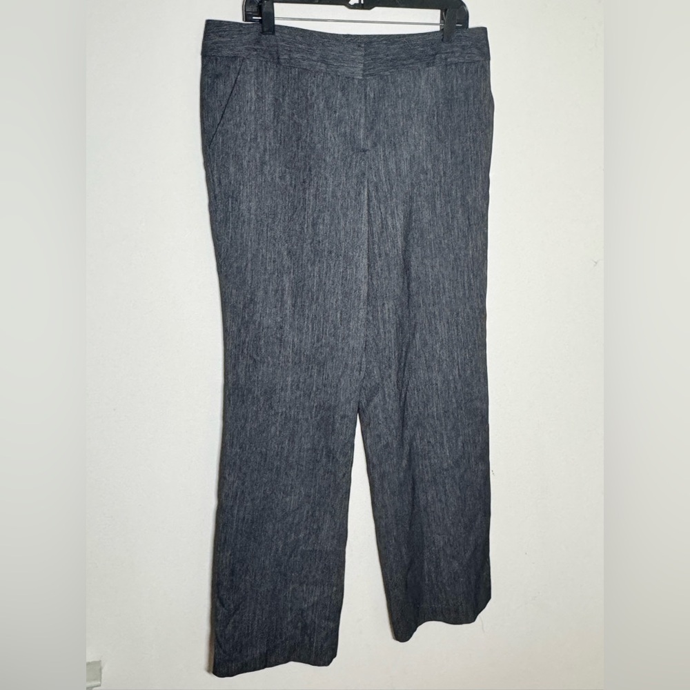 Alex Marie Heather navy blue flat front straight leg Dress Pants trousers Sz 12